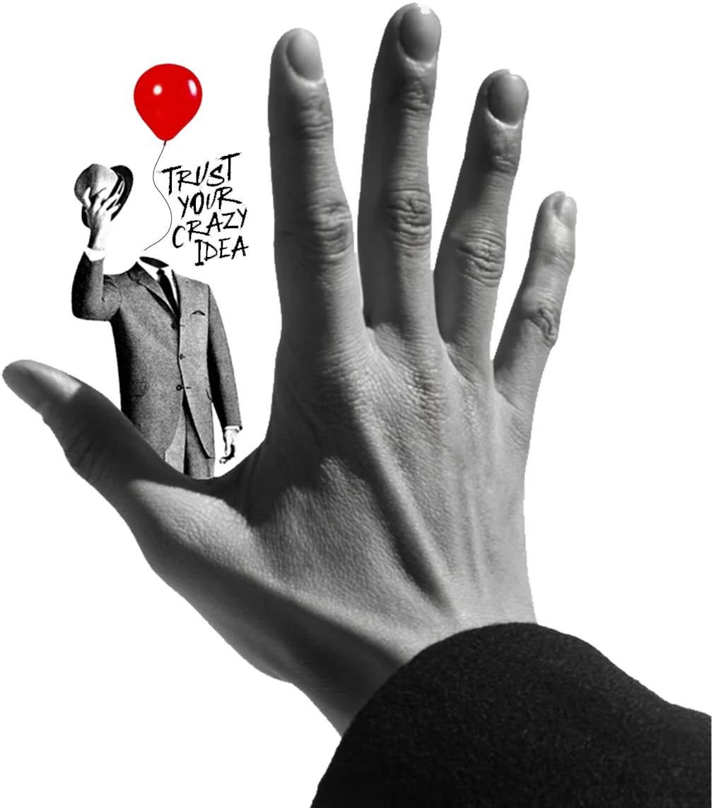 Kırmızı balon — çılgın fikrine güven kolajı